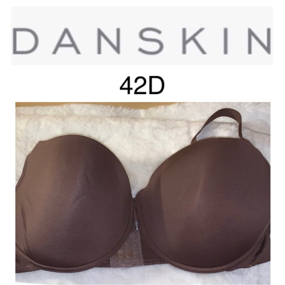 🎄🧑‍🎄 DANSKIN Cocoa Brown Tagless Full Figure Bra NWT 42D
